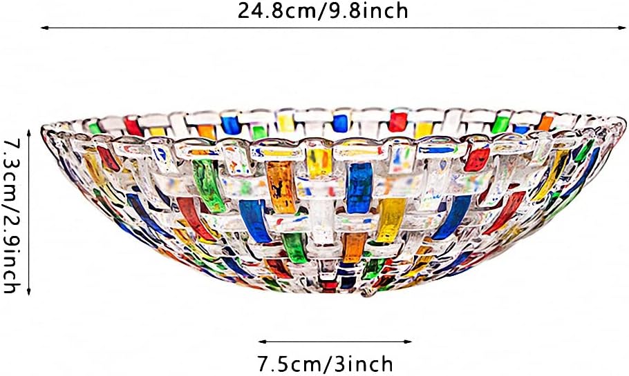 Hand Painted Colorful Woven Glass Crystal Salad & Fruit Bowl Decoration,Centerpiece ,Wedding Decor, Fruit, Snack