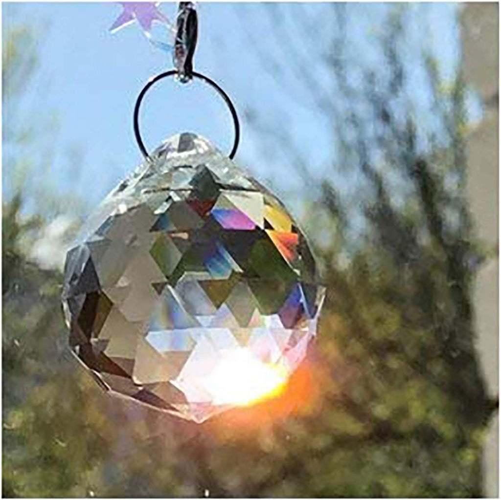 20mm Clear Feng Shui Crystal Ball Prisms Pendant Suncatcher Hanging Faceted Prism Balls, Pack of 20