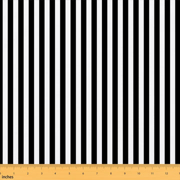 Striped Fabric by The Yard, Black and White Fabrics for Sewing Lover, Modern Geometric Stripes Soft Polyester Craft