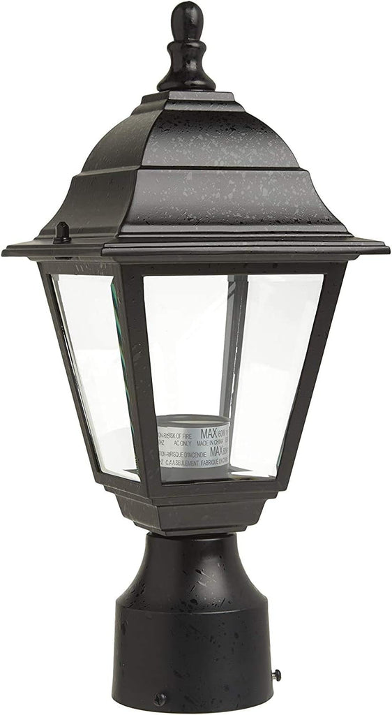 Outdoor Post Lantern, 14 x 6 Inches, 60 Watts/120 Volts (Black)