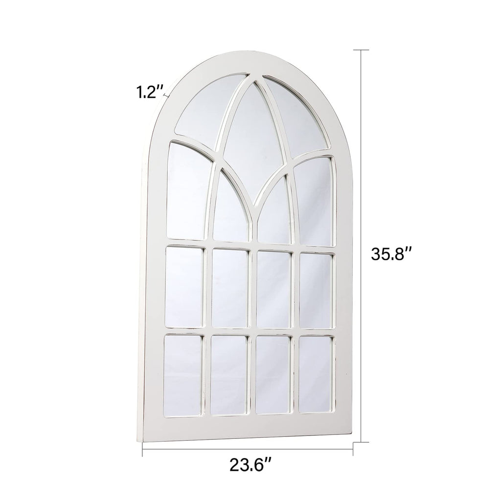 Farmhouse Large Arched Window Pane Mirror Wall Decor 36 x 24 inch
