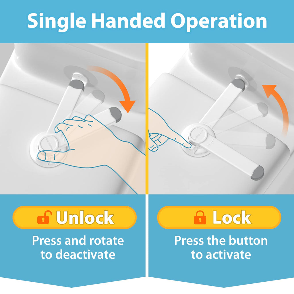 2 Pack Baby Toilet Lock for Child Safety, Toilet Seat Lock