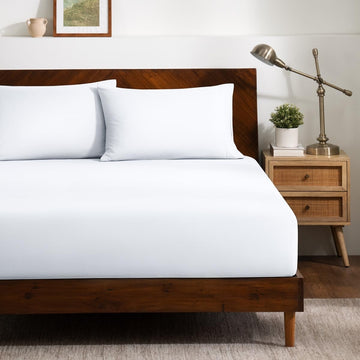 Ultra-Soft Fitted Sheet + Pillowcase Set (Twin XL, White)