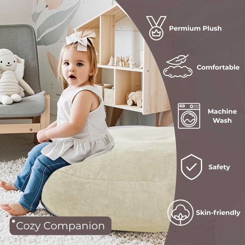 Bean Bag Chair - Soft Foam Filling | Removeable & Washable Cover | Ultra-Soft Plush Fabric - Minimalist Floor Cushion