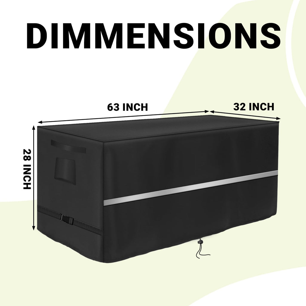Deck Box Cover Heavy Duty Waterproof Deck Box with Handle, Outdoor Large Storage Box Cover Patio Rectangular Bench