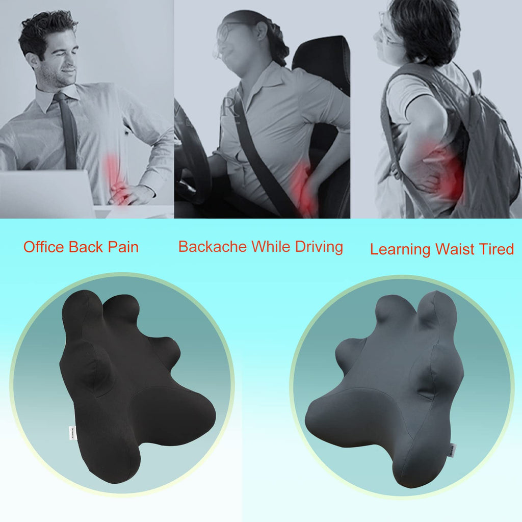 Lumbar Support Pillow for Ofiice Chair, Patented Ergonomic Back Support for Back Pain Relief with Adjustable Strap