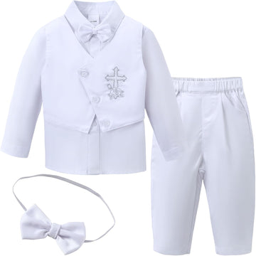 Christening Baptism Outfits for Boys Formal Dress White Baby Suit