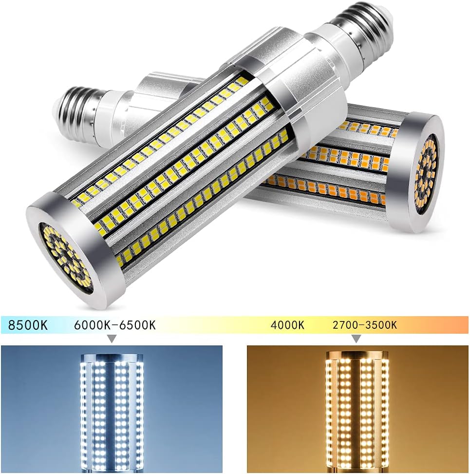 60W LED Corn Light Bulb (600 Watt Equivalent) 6000K Daylight 7500Lumen E26/E39 Large Mogul Base LED Lamp Commercial