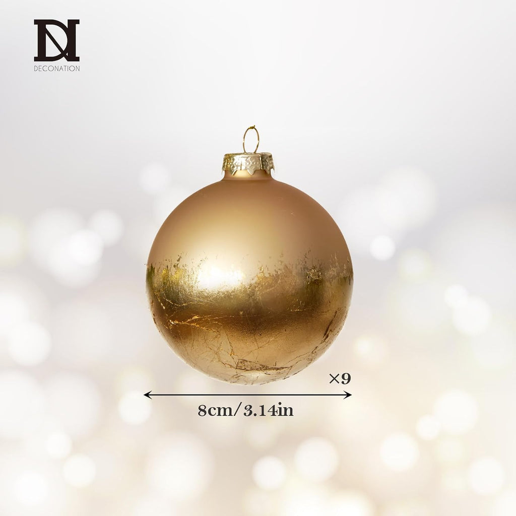 Ball Ornaments Set of 9, Gold Matte