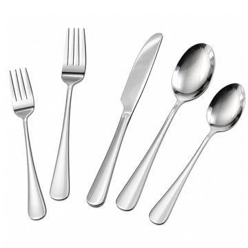 40 Piece Silverware Set for 8, Modern Stainless Steel Flatware Set