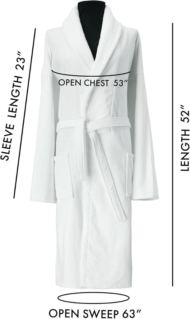 Unisex Luxury Plush Velour Premium Cotton Bathrobe - Ultra Soft And Absorbent Long Robe