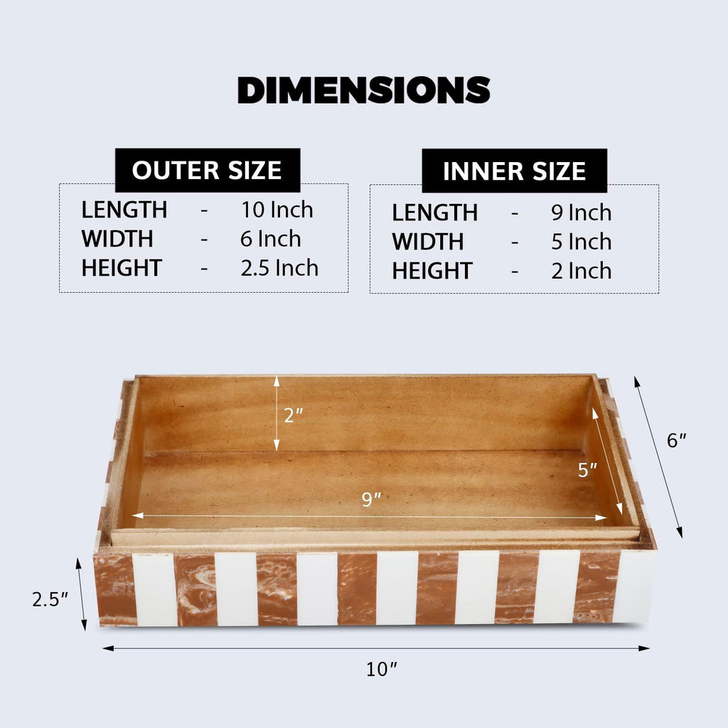 Decorative Storage Box 10x6 - Remote Organizer Box with Lid, Modern Decorative Keepsake Box, Boho Shelf Décor