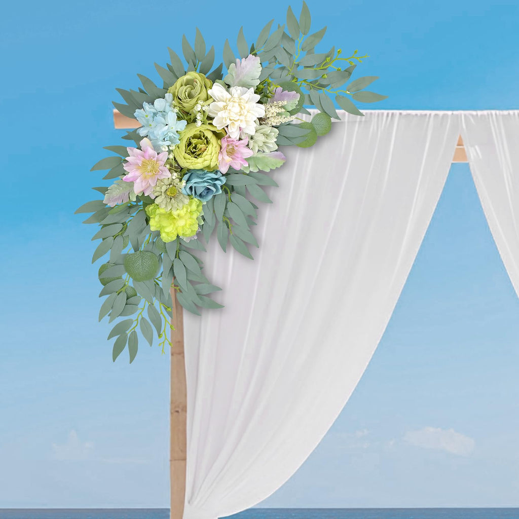 Artificial Flower Wedding Arch Decorations, Arch Faux Flowers Greenery for Wedding Decor, Reception Backdrop
