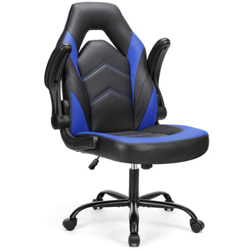 Computer Desk Chair, Lumbar Support Video Game Chair PU Leather