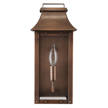 Acclaim Lighting | Vintage Solid Copper One Light Dimmable Wall Mounted Outdoor Wet Rated Lantern with Clear