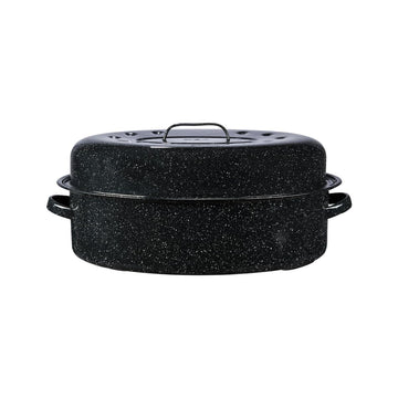 Porcelain Enamel Covered Roaster 20 lb Black