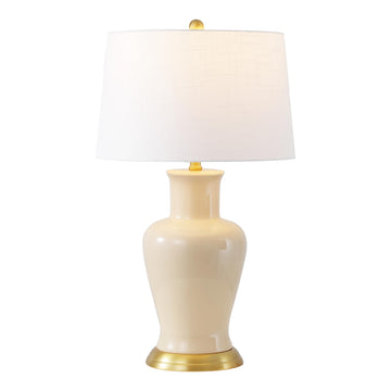 Julian Classic Ceramic Urn Metal LED Table Lamp 29", Almond