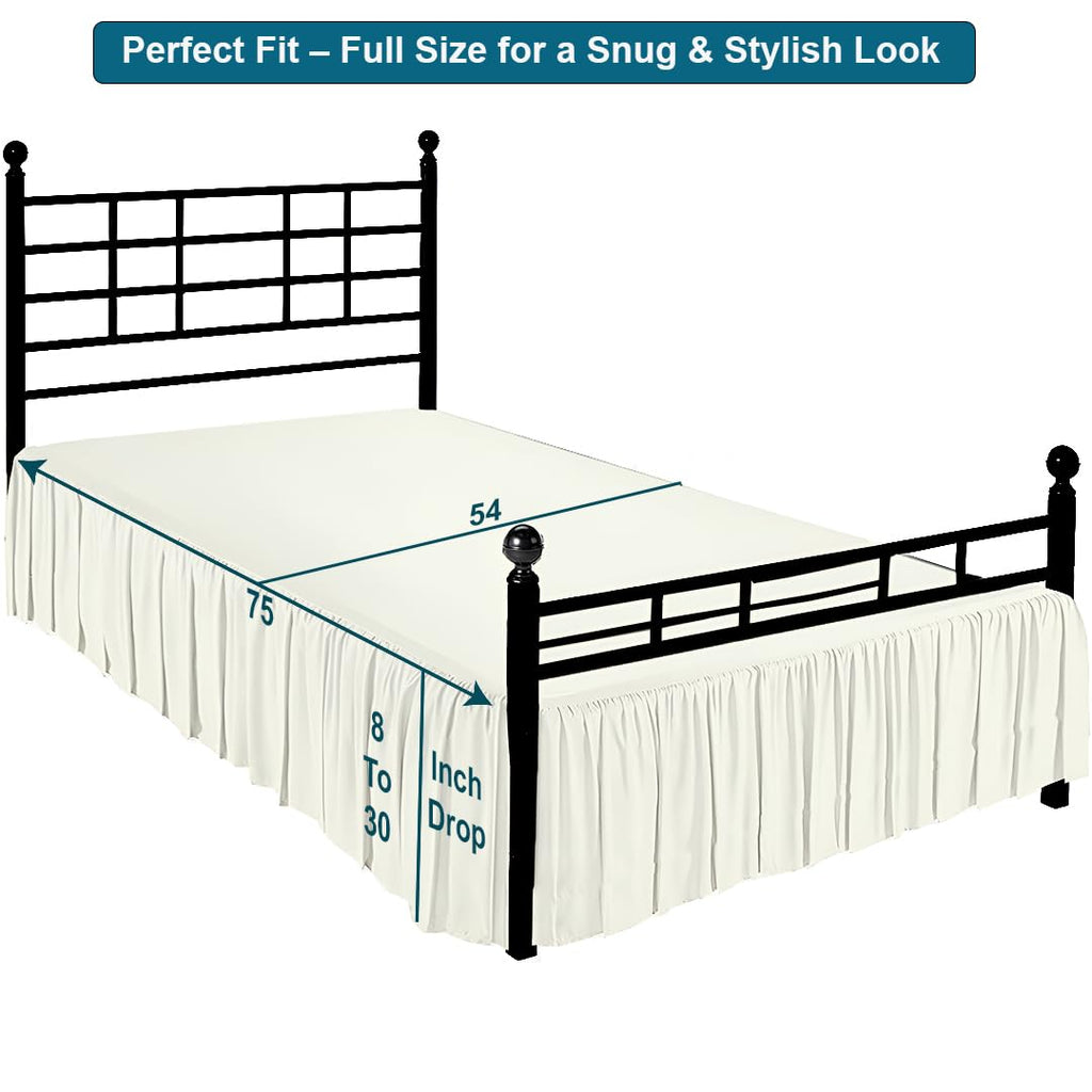 Ruffled Bed Skirt with Split Corners, Gathered Style, 100% Microfiber, 12-Inch Drop, Dust Ruffle Bedskirt with