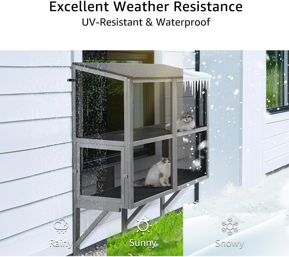 Bug Proof Window Catio, Expandable Outdoor Cat Enclosure