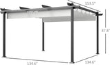 13' x 13' Retractable Pergola Canopy with Stronger Aluminum Frame, Outdoor Pergola Sun Shade Shelter for Garden, Patio