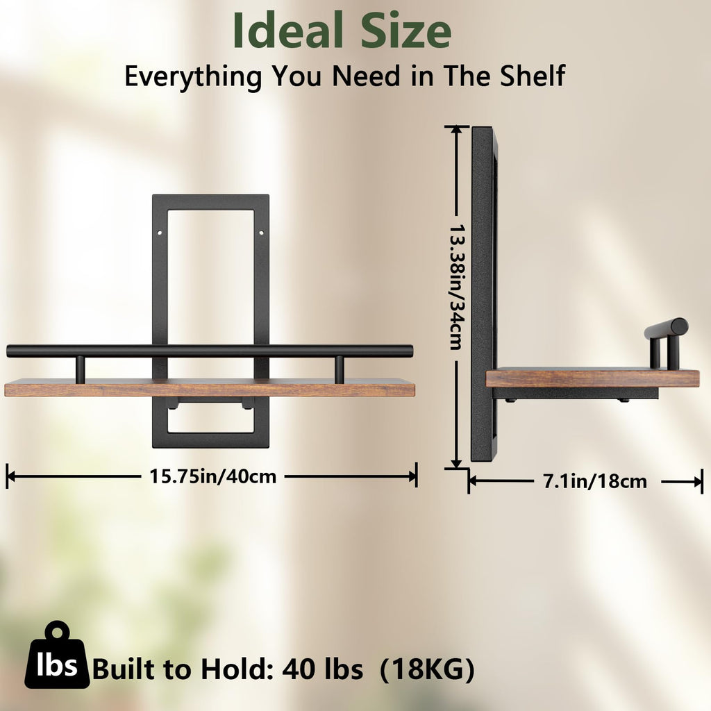 Floating Shelves for Wall, Plant Shelf Indoor, Wall Planters for Indoor Floating Plant Shelves Decor (2 Pack) (Rustic