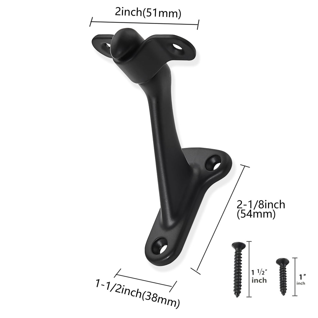 10 Pack 3 Inch Hand Rail Bracket Black Stair Brackets Heavy Duty Handrail Brackets for Stairways Handrail Staircase