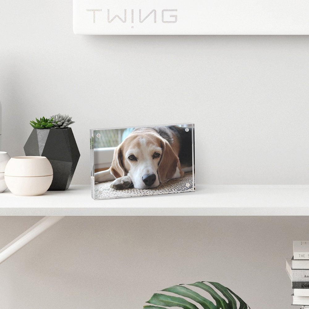 5x7 Acrylic Frame 1 Pack, 24MM Thicker Frameless Clear Picture Frames