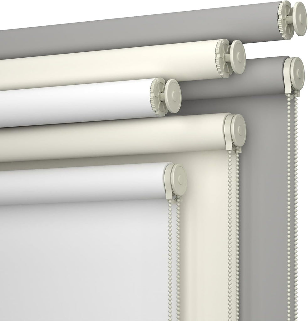 No Drill Blackout Roller Shade , Grey | 100% Light Block / U - No Drill white