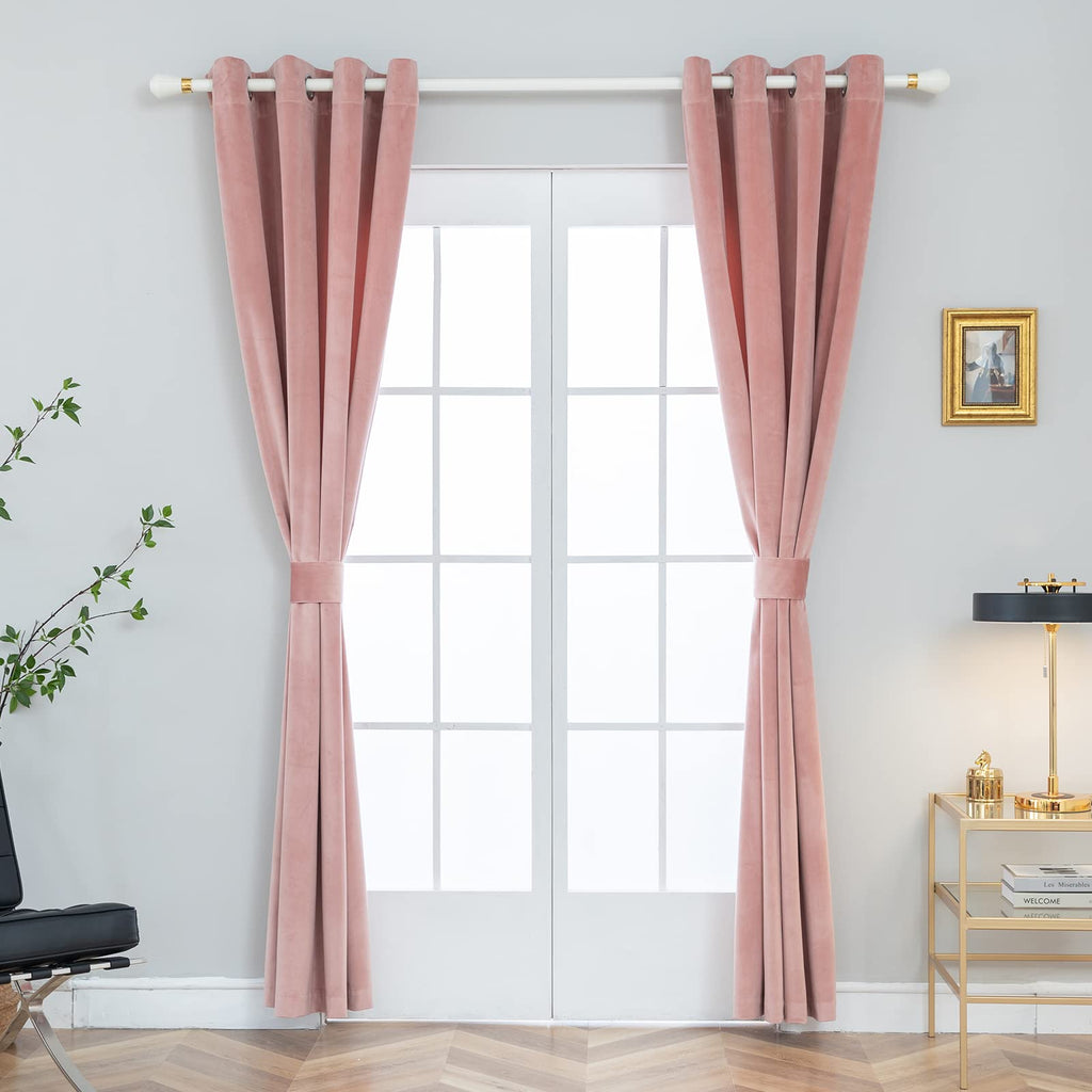 Velvet Curtains [2 Panels] Elegant Living Room Bedroom Window Drape Curtains, Grommet Eyelet Style (52" W x 95" L