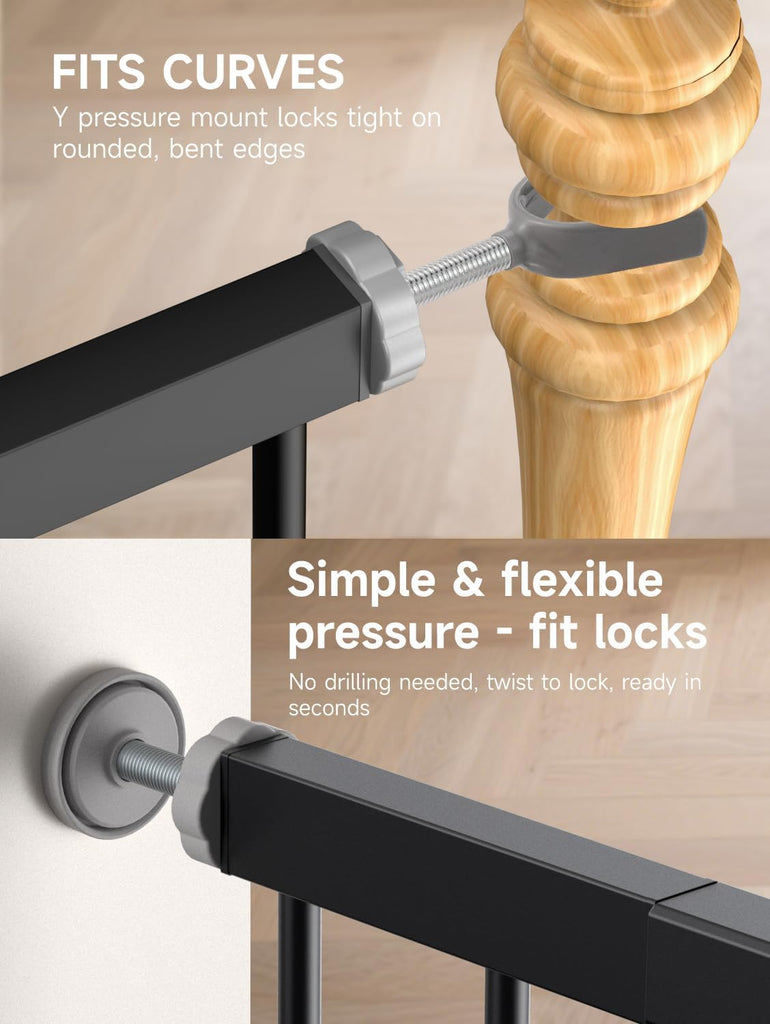 29.5-40.5" Baby Gate for Stairs, Dog Gate for Doorways, Walk Thru Auto Close Metal Baby Safety Gate for The House