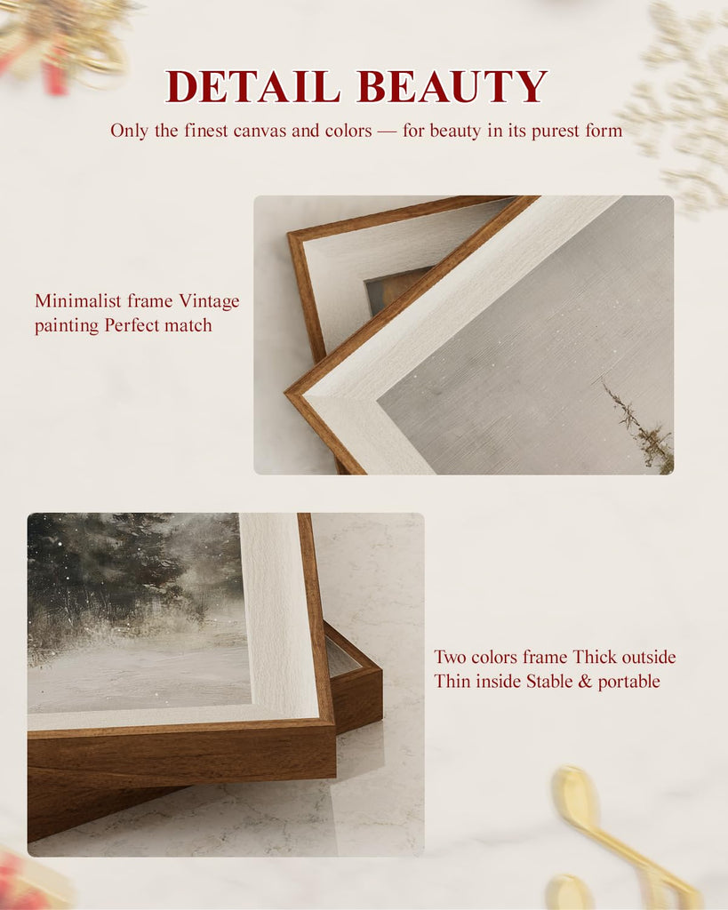 Framed Christmas Pine Forest Landscape Wall Art Set, 16x20 Inch
