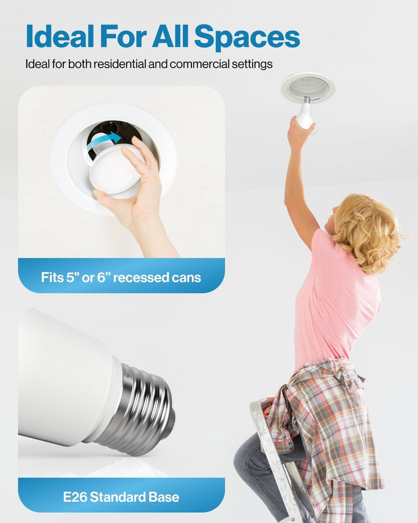 16 Pack BR30 Light Bulbs LED, Recessed Can Light Bulbs, Indoor Flood Bulb, 850 LM, 11W (65W Equivalent), 2700K Soft