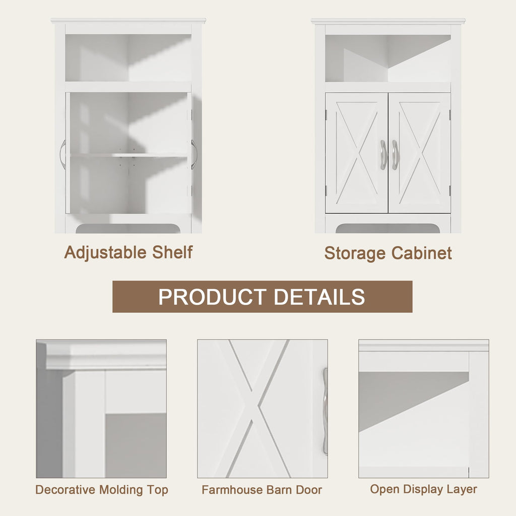 Corner Storage Cabinet with Barn Door Design