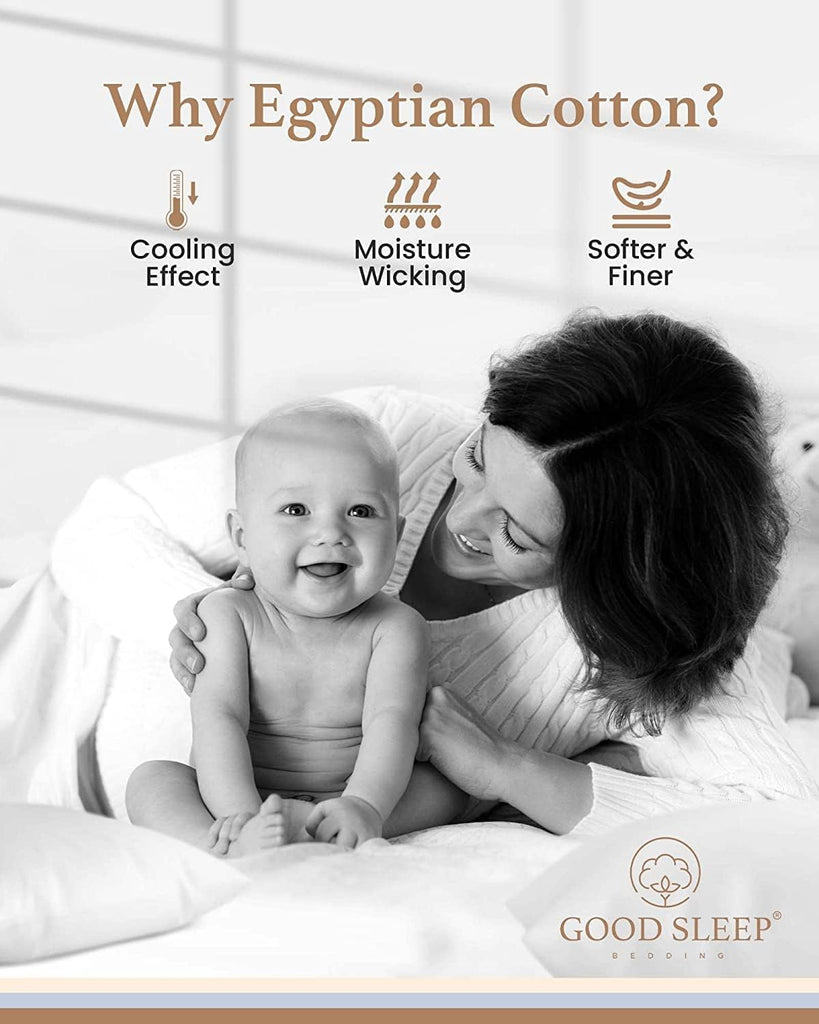 Pillow Cases Standard Size Set of 2, 800 TC, 100% Egyptian Cotton - Ivory