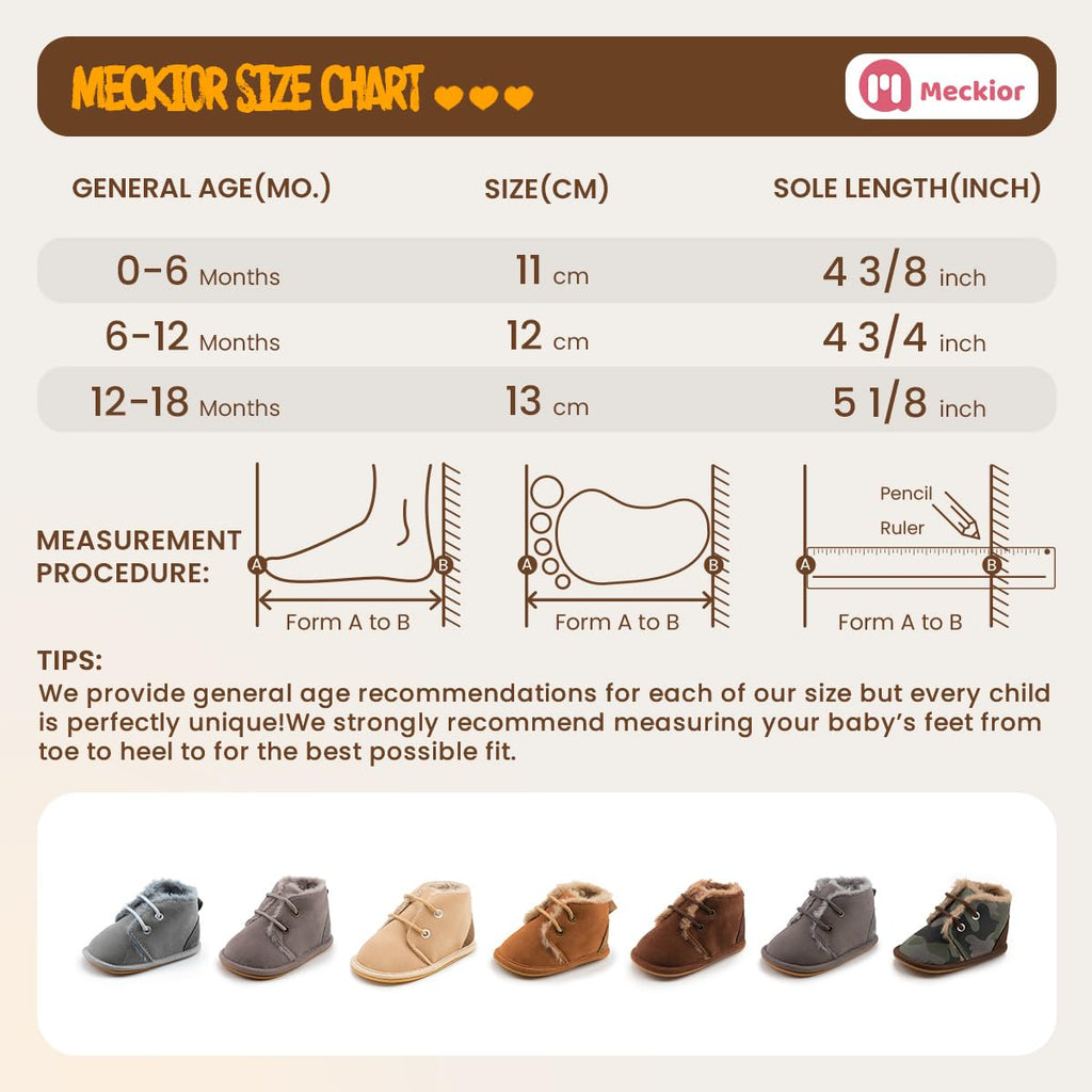 Baby Booties Newborn Infant Unisex Baby Girls Boys Velvet Rubber Anit-Slip Sole Shoes Toddler Fleece Cozy Winter Warm