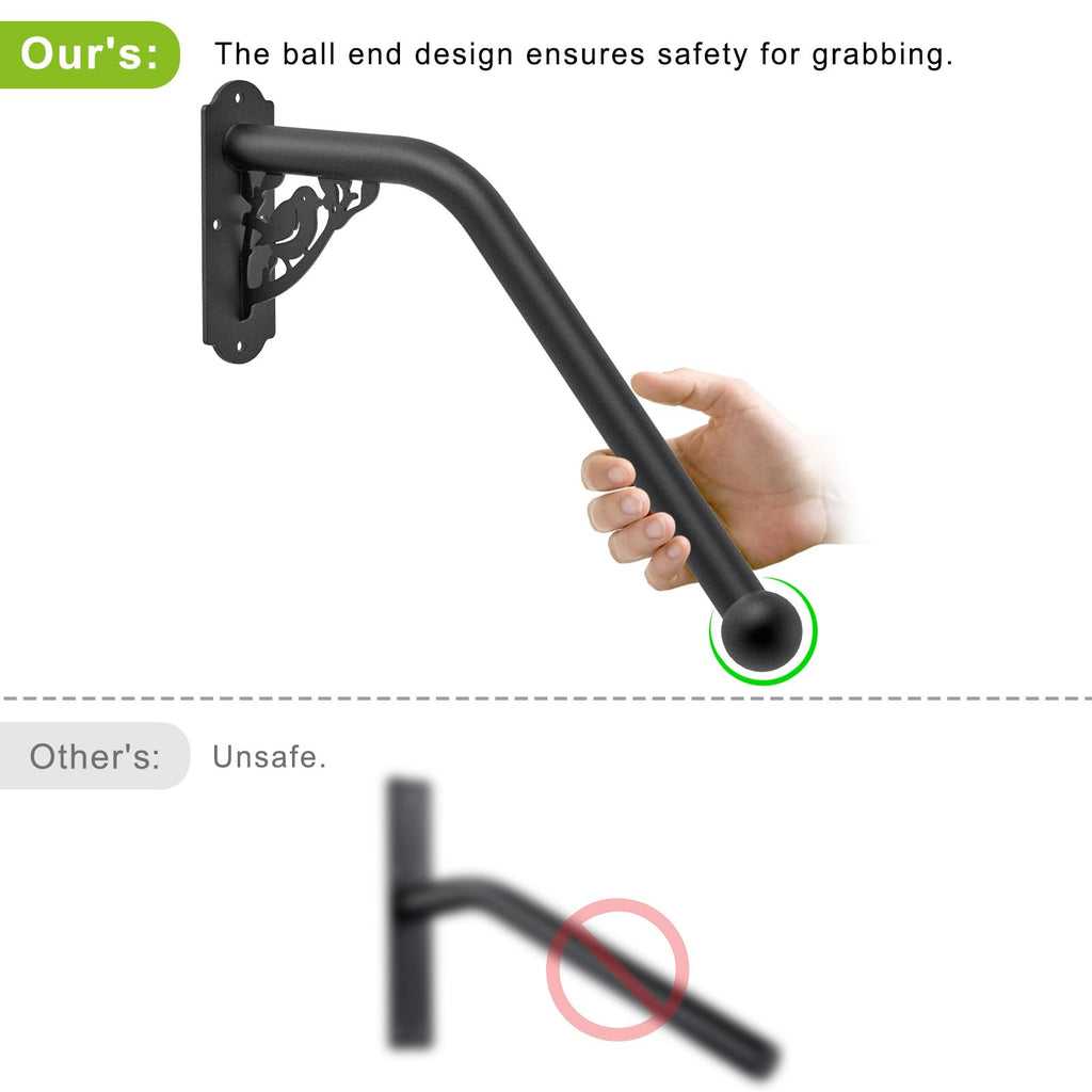 Handrails for Outdoor Steps Wall Mount Stair Railing for 1-3 Steps