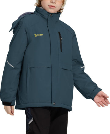 Boys Ski Snow Jackets Waterproof Kids Winter Coats Hooded