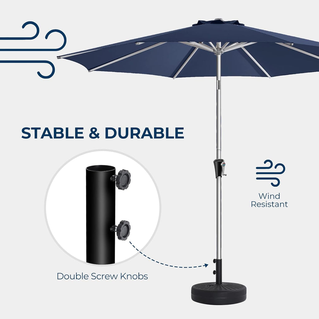 80lbs Patio Umbrella Stand, H12 Heavy Duty Base Umbrella, Fillable Weights with High-Density HDPE Material (Black,Round)