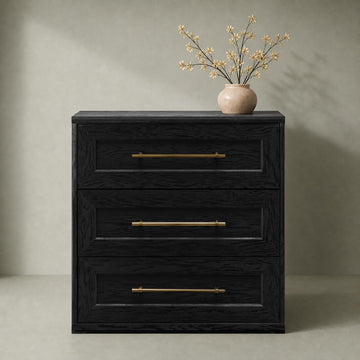 Blake 3 Drawer Dresser, Night Stand (Black Oak, Single)