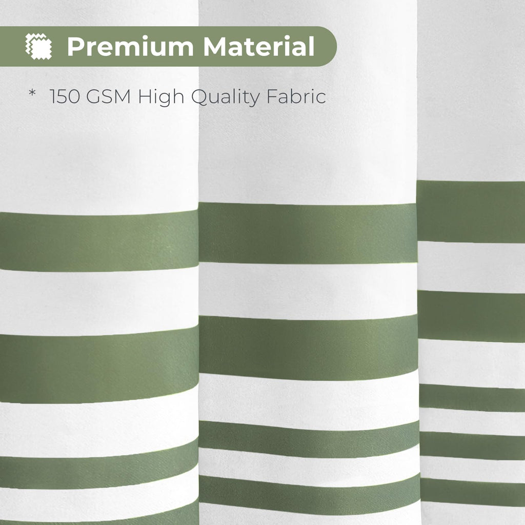 Sage Green Shower Curtain Boho Stripe Shower Curtains with Tassel Farmhouse Shower Curtain 72 X 72 Inches