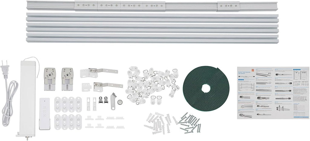 Electric Curtain Track, 7.08-13.78ft Motorized Curtain Rods | Remote Control and Motor, App/Remote Control, For