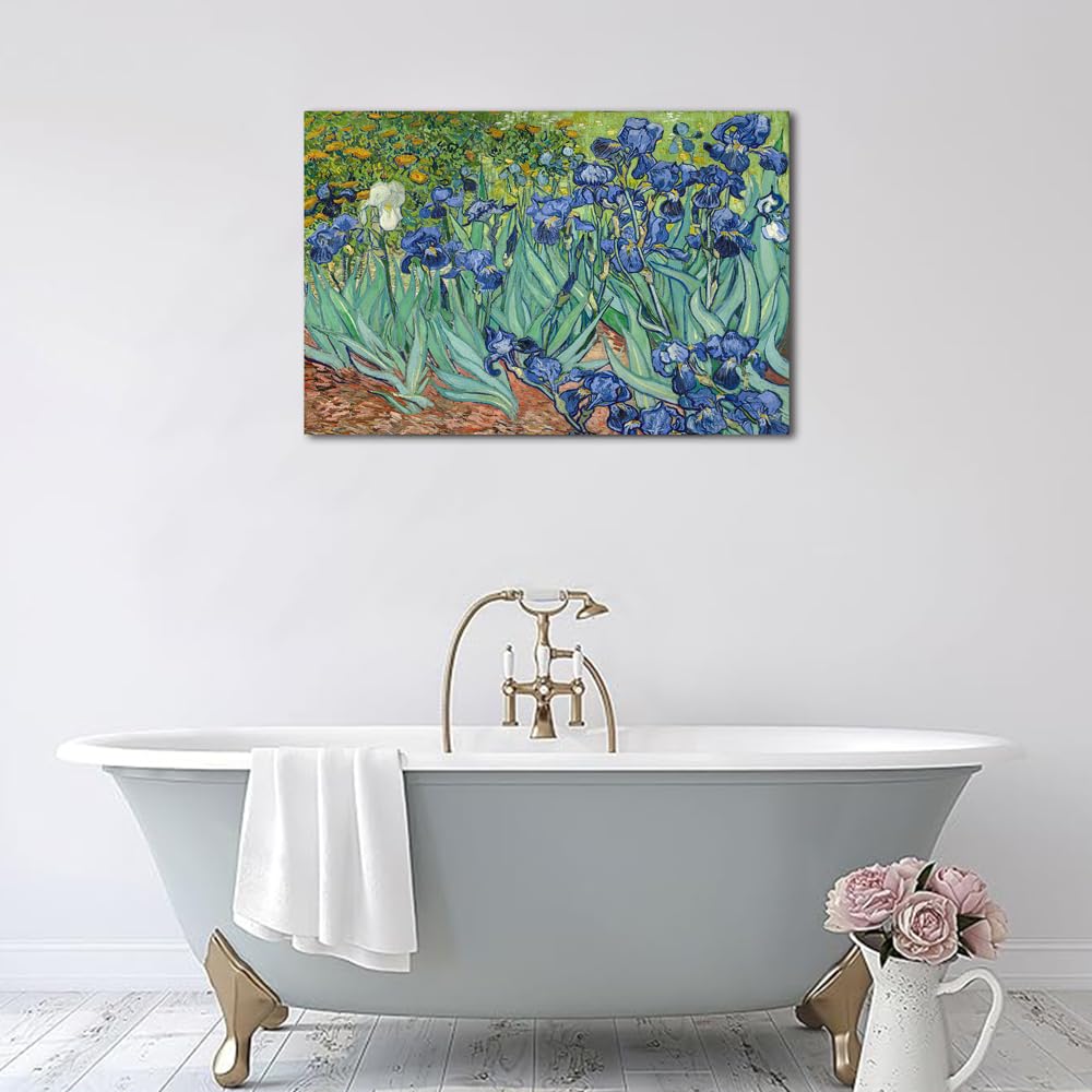 Van Gogh Irises Canvas Wall Art Irises Flower Garden Canvas Art Prints Famous Oil Painting Reproduction Pictures