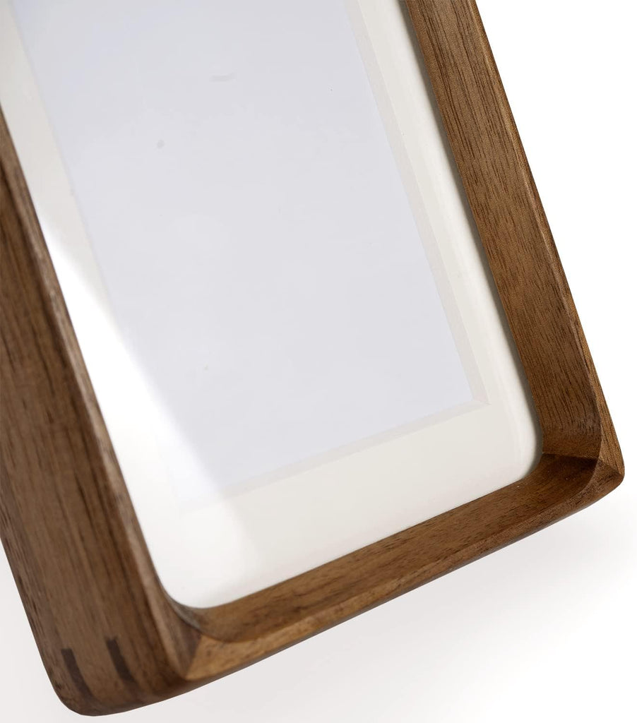 Handcrafted Natural Wood Picture Frame with Mat for Wall and Tabletop display (Walnut, 8x8 matted to 6x6)