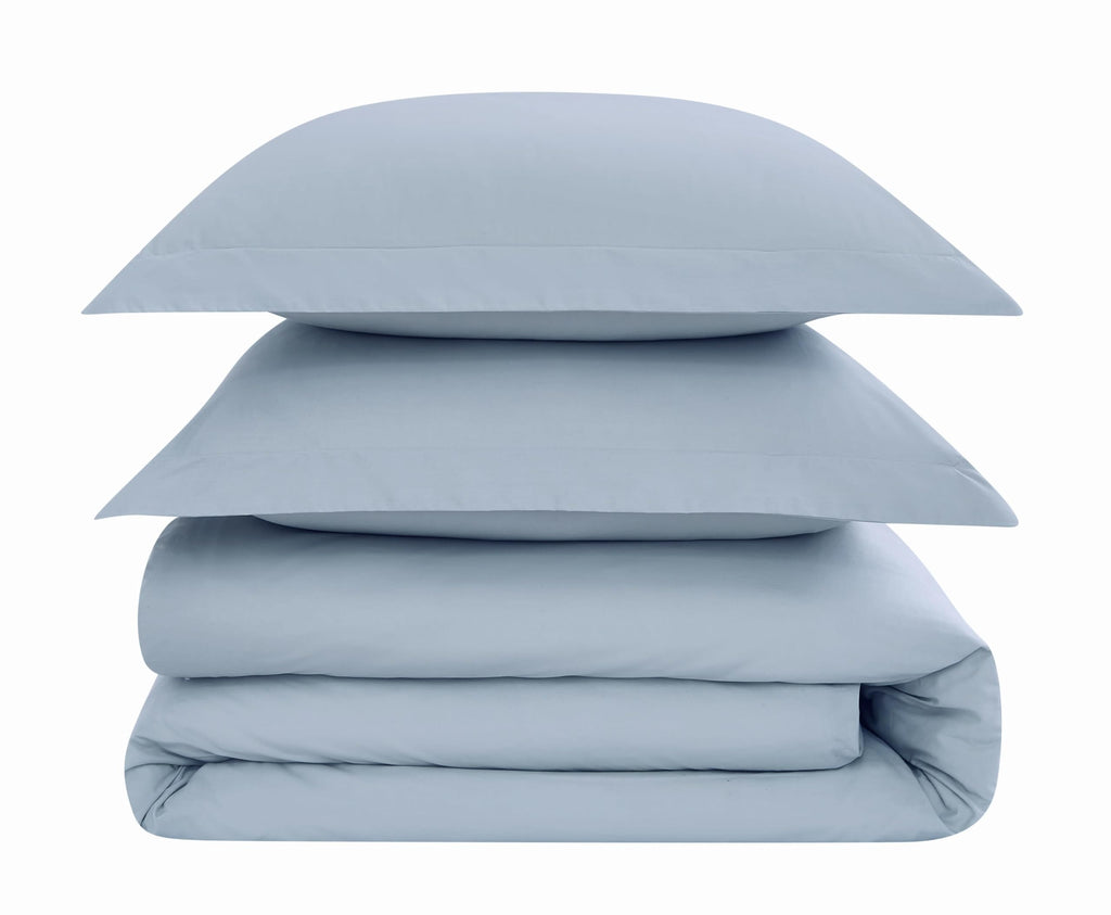 Solid Cotton Percale Sky Blue Twin/Twin XL 2 Piece Duvet Set