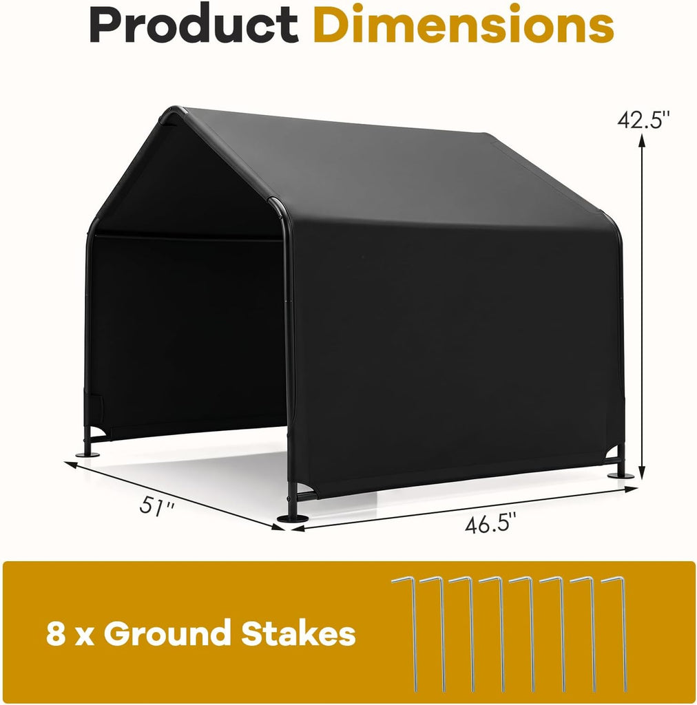 Outdoor Dog Shade Shelter with Waterproof Canopy, 4.2'x3.9'x3.5'