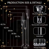 2pcs 5 Arm Floor Candelabra,Acrylic Floor Candle Holderor Ceremony Birthday Party Home Decoration Fit 0.8 LED Candles