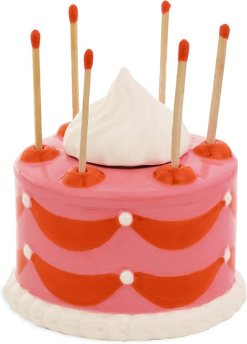 Match Holder with Striker Decor, Pink Cake