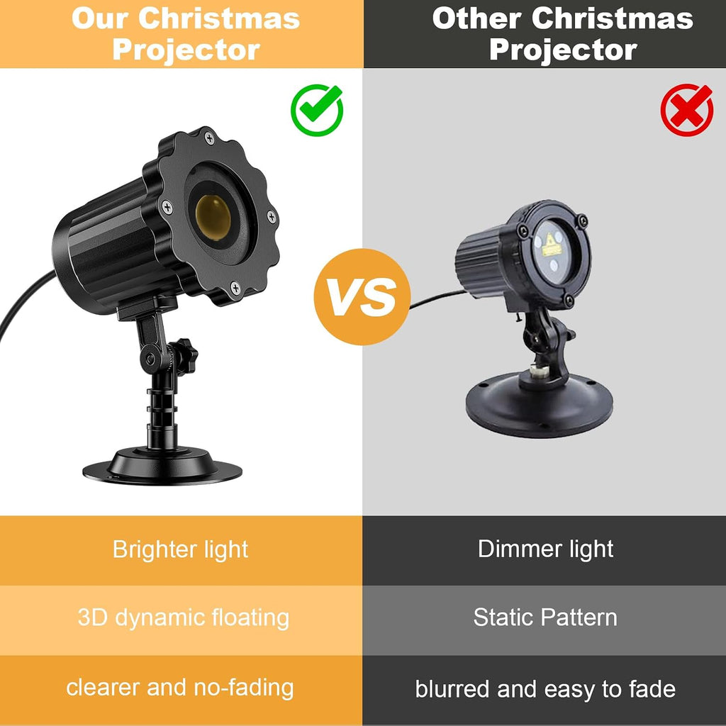 3D Dynamic Christmas Projector Lights Outdoor Indoor-2025 Upgrade Santa in Sleigh Christmas Decorations,Waterproof