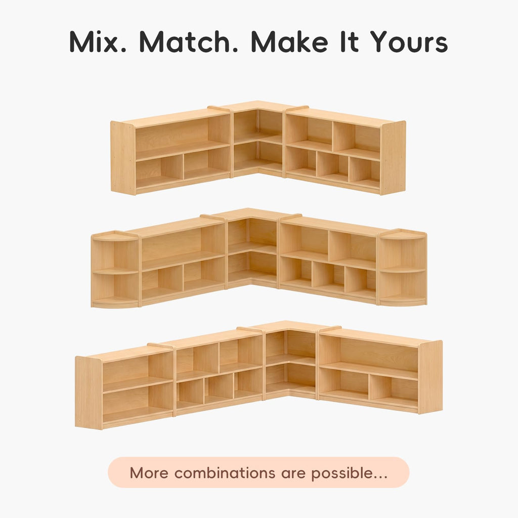L-Shape Montessori Bookshelf for Compact Corner Space, Corner Shelf