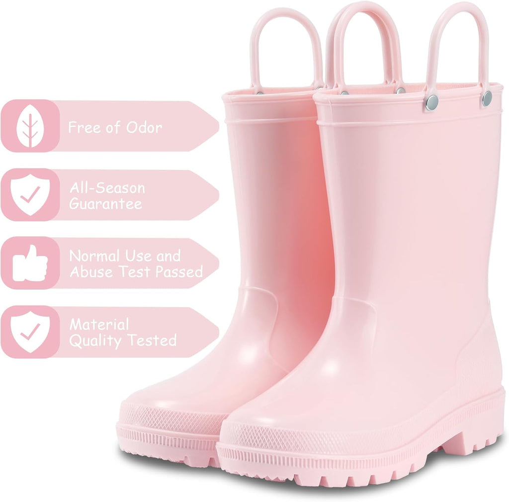Kids Waterproof Easy-on Rain Boots